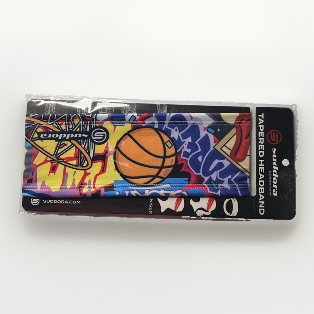 Suddora Graffiti Basketball 3.5" Tapered Headband Unisex New Sealed